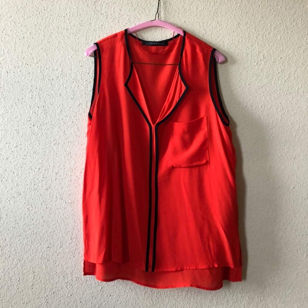 Women's Red Zara Vest Blouse